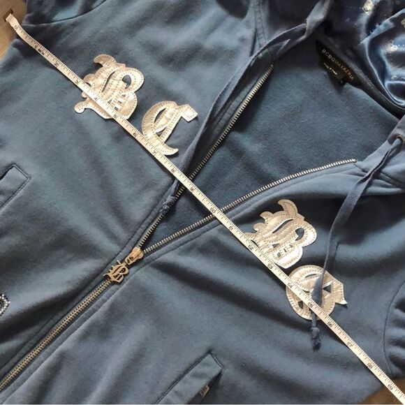 BCBGMaxAzria Blue Angel Wing Cotton Zip Hooded Jacket - Picture 12 of 15